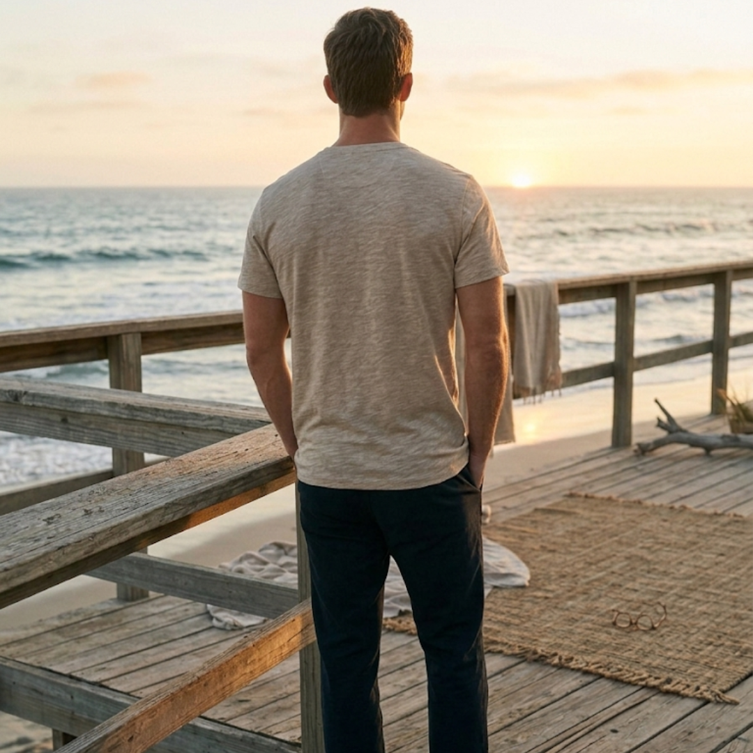 Essential Casual Henley Neck T-Shirt